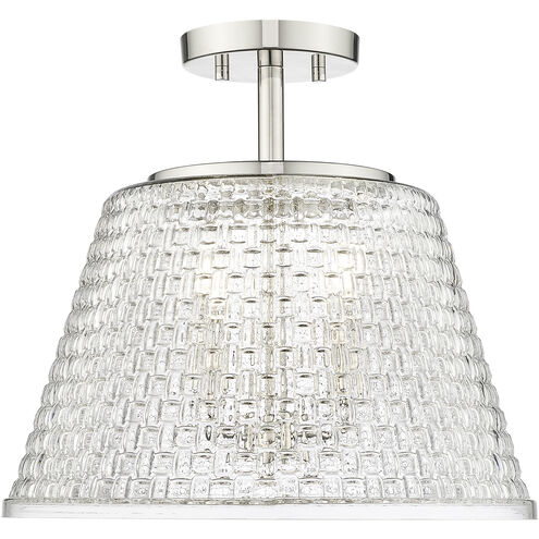 Saben 3 Light 15 inch Polished Nickel Indoor Semi-Flush Ceiling Light